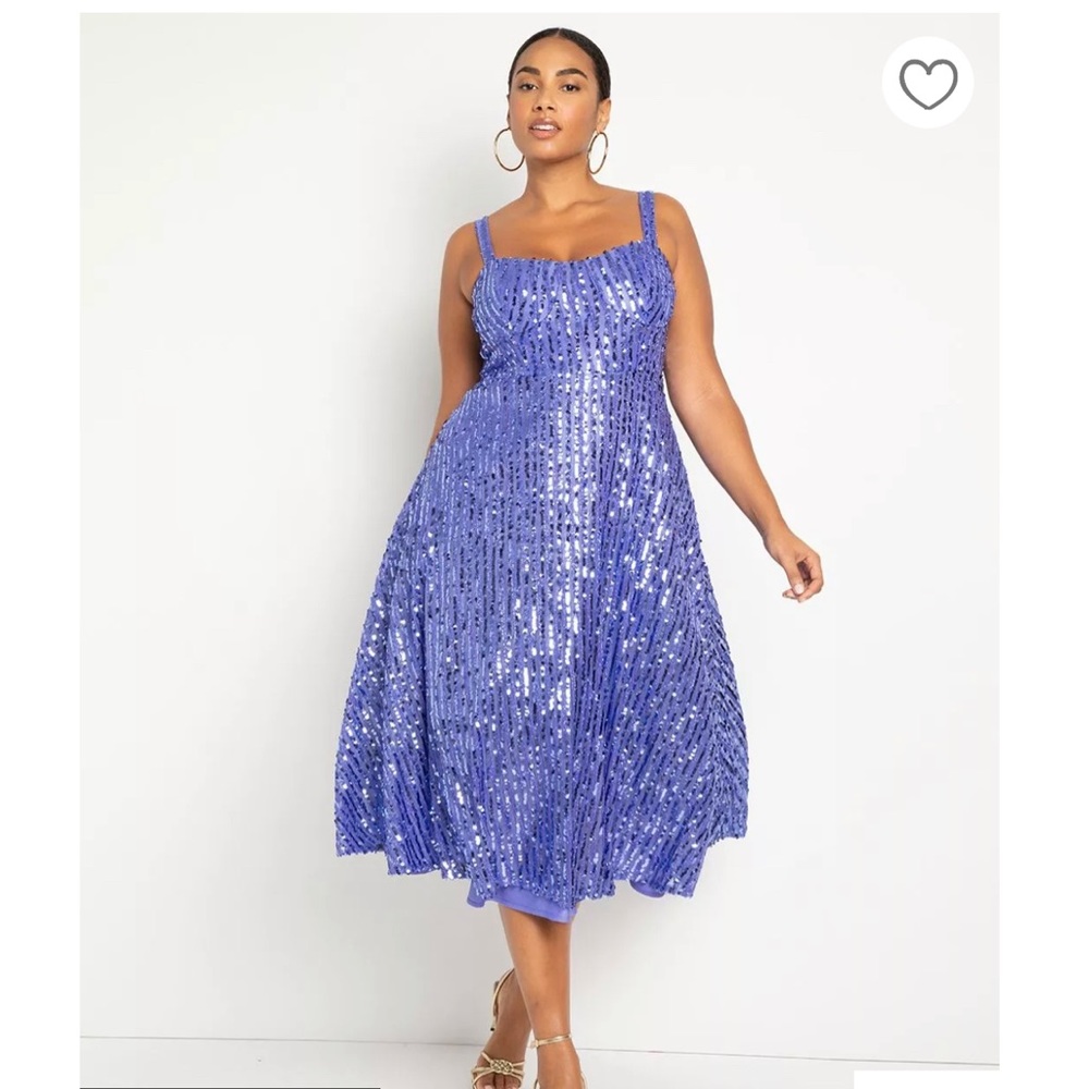 Eloquii Purple Sequin Dress